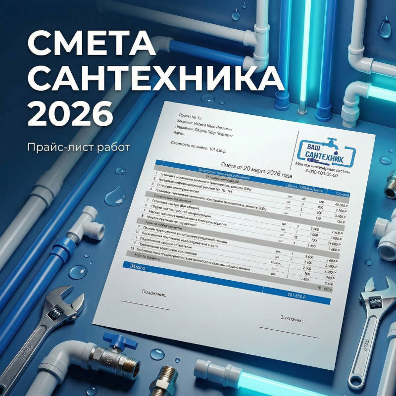 Автоматическая смета и прайс-лист на сантехнические и отопительные работы в Excel 2026