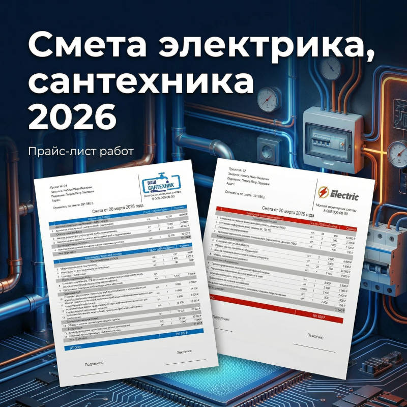 Автоматическая смета на электрику и сантехнику в Excel 2026